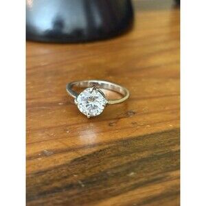 Sterling Silver Cubic Zirconia Engagement Ring Women’s Size 6.75 Wedding Cocktai